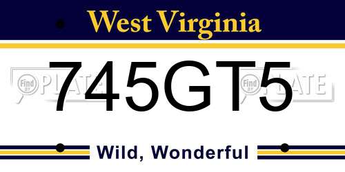 745GT5 West Virginia License Plate