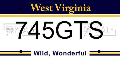 745GTS West Virginia License Plate