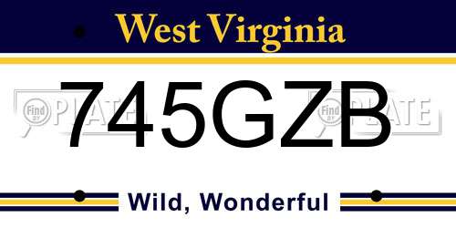 745GZB West Virginia License Plate