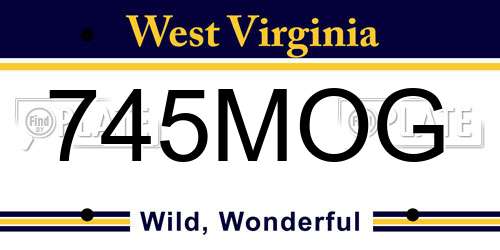 745MOG West Virginia License Plate