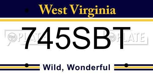 745SBT West Virginia License Plate
