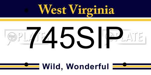 745SIP West Virginia License Plate