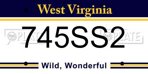 745SS2 West Virginia License Plate