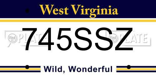 745SSZ West Virginia License Plate