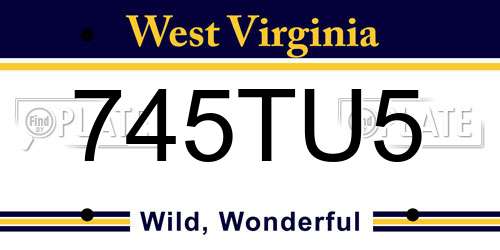 745TU5 West Virginia License Plate