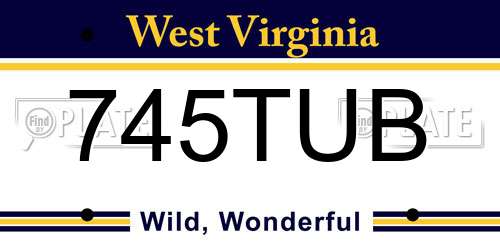 745TUB West Virginia License Plate