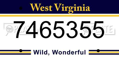 7465355 West Virginia License Plate