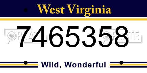 7465358 West Virginia License Plate
