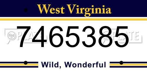7465385 West Virginia License Plate