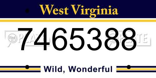 7465388 West Virginia License Plate