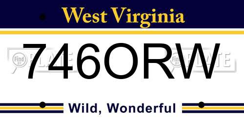 746ORW West Virginia License Plate
