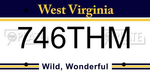 746THM West Virginia License Plate