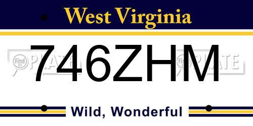 746ZHM West Virginia License Plate