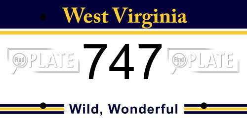 747 West Virginia License Plate