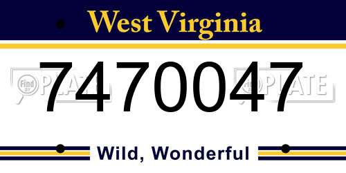 7470047 West Virginia License Plate