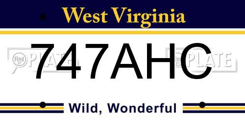 747AHC West Virginia License Plate