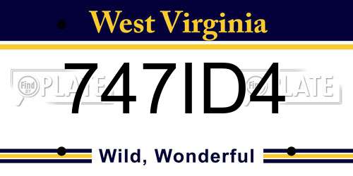 747ID4 West Virginia License Plate