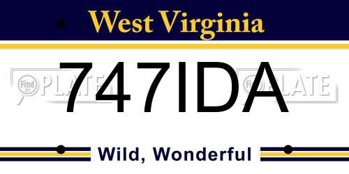 747IDA West Virginia License Plate