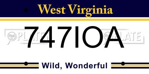 747IOA West Virginia License Plate