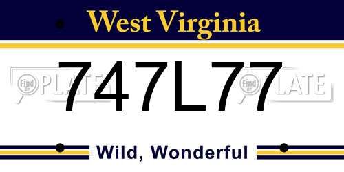 747L77 West Virginia License Plate