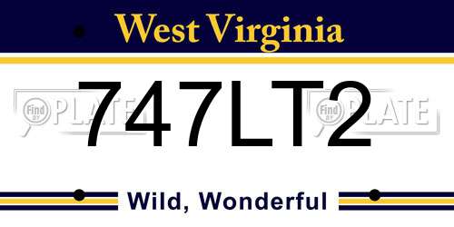 747LT2 West Virginia License Plate