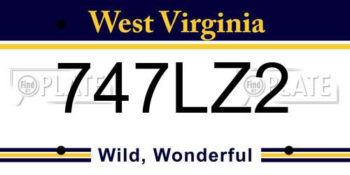 747LZ2 West Virginia License Plate
