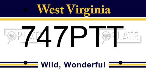 747PTT West Virginia License Plate