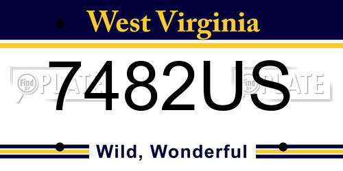 7482US West Virginia License Plate