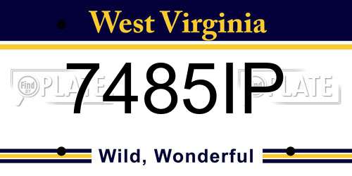 7485IP West Virginia License Plate