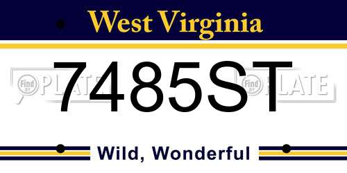 7485ST West Virginia License Plate