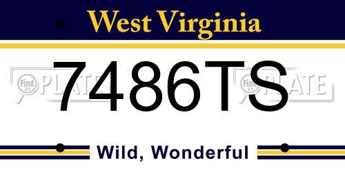 7486TS West Virginia License Plate