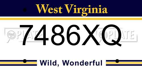 7486XQ West Virginia License Plate