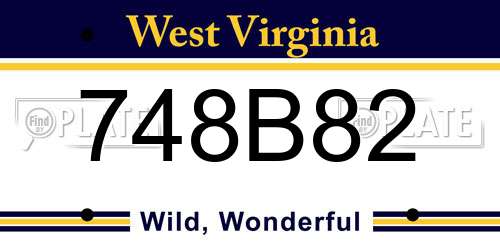 748B82 West Virginia License Plate