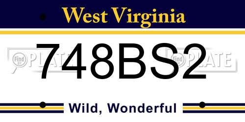 748BS2 West Virginia License Plate