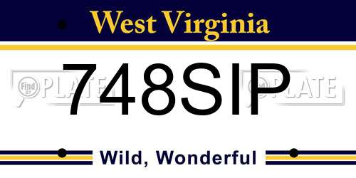 748SIP West Virginia License Plate