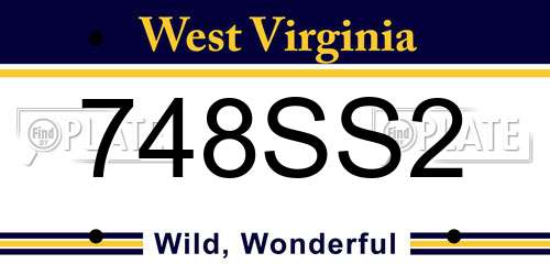 748SS2 West Virginia License Plate