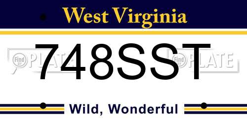 748SST West Virginia License Plate