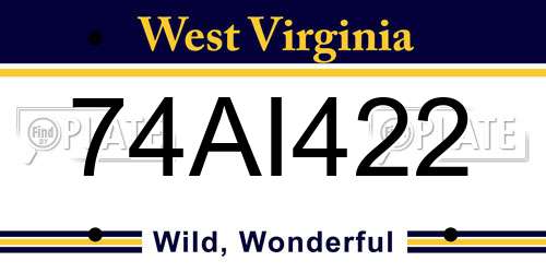 74AI422 West Virginia License Plate