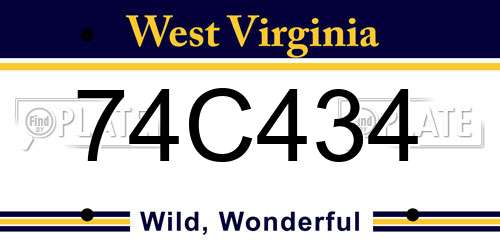 74C434 West Virginia License Plate
