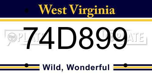 74D899 West Virginia License Plate