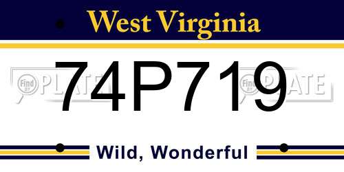 74P719 West Virginia License Plate