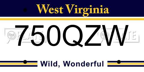 750QZW West Virginia License Plate