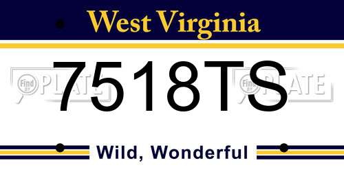 7518TS West Virginia License Plate