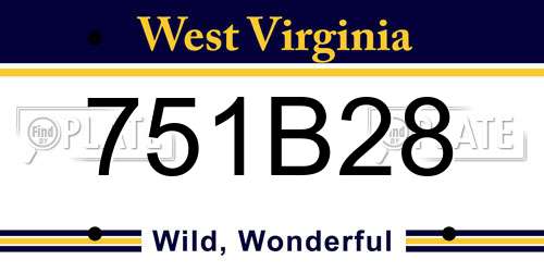 751B28 West Virginia License Plate
