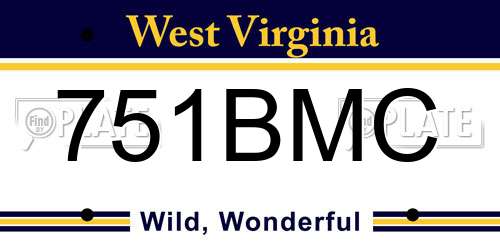 751BMC West Virginia License Plate