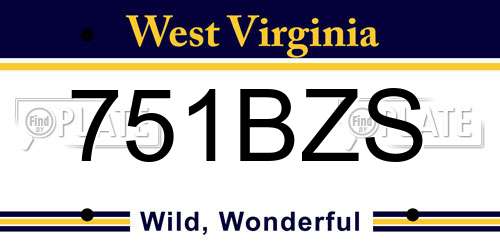 751BZS West Virginia License Plate
