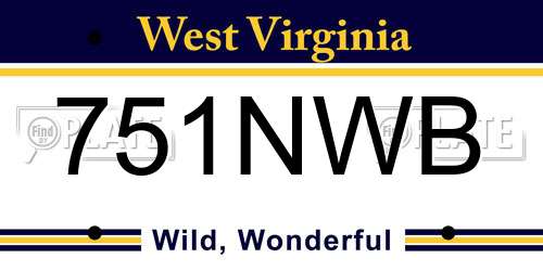 751NWB West Virginia License Plate