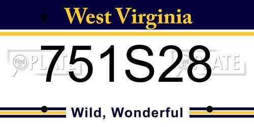 751S28 West Virginia License Plate