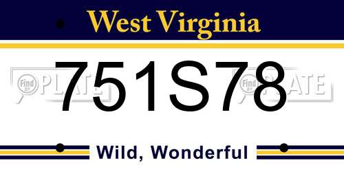 751S78 West Virginia License Plate