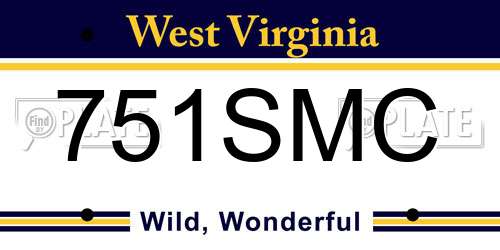 751SMC West Virginia License Plate